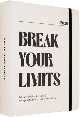 a white book with a black cover that says break your limits