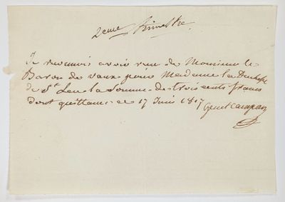 une lettre manuscrite rédigée par un homme sur une feuille de papier