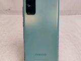 a close up of the back of a blue samsung galaxy s20