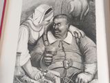 a drawing of a man and a woman sitting at a table