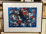 a picture of a picture of a painting on a easel