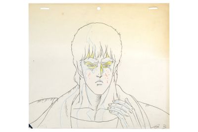 an image of a drawing of a man with yellow eyes