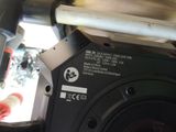 a close up of a speaker on the back of a vehicle
