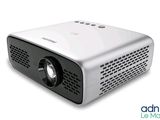 an image of a small projector with a white screen on it