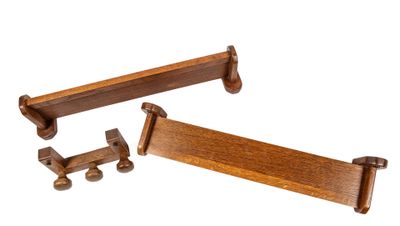 two pieces of wood are shown on a white background