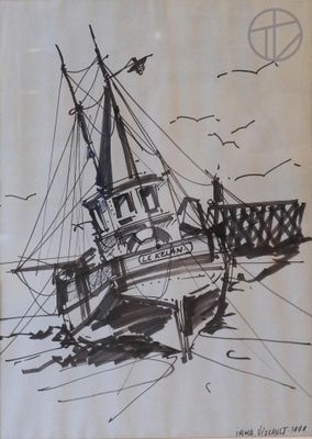 Irma VISSAULT (XXe) Le navire de pêche Dessin au marqueur si…
