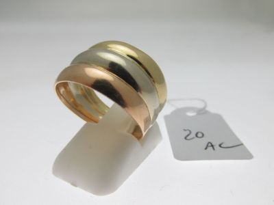 bague or 750°/°° trois tons, bossuée TDD 59 2,3g AC - Photo 1