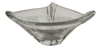 clear glass bowl on a white background with a white background