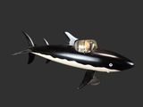 une illustration en noir et blanc représentant un requin et un homme dans un bateau