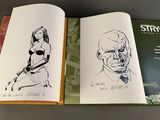 a book with a drawing of a man and a woman