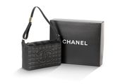 sac à bandoulière Chanel en cuir matelassé noir