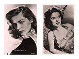 two black and white photos of a woman posing for a picture