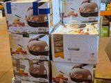 several boxes of food stacked on top of each other in a warehouse