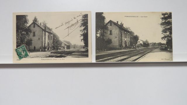 Forgevieille : Lot de 2cpa (TBE) : La Gare (HM 1) + La Gare (Ed. ...