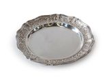 an image of a silver plate on a white background