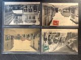 plusieurs vieilles photos en noir et blanc d'une gare