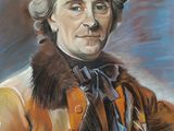 painting of a man in a fur coat holding a knife and fork