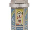 a tin can with a picture of a man playing tennis on it