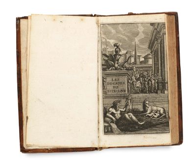 an open book with a picture of a man and a woman sitting on a bench