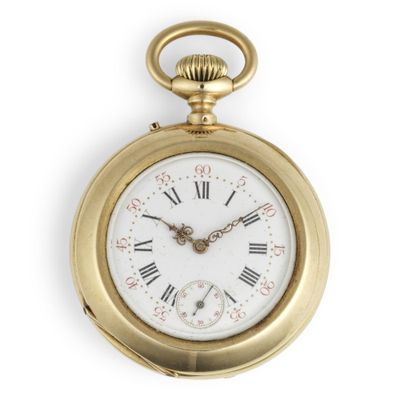 an image of a gold pocket watch with roman numerals on the face