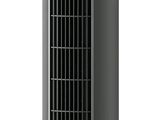 un ventilateur colonne noir posé sur un pied