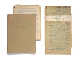 deux pages de vieux papiers, couvertes d'écriture manuscrite, posées l'une sur l'autre