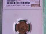 an image of a piece of copper coin on a green surface
