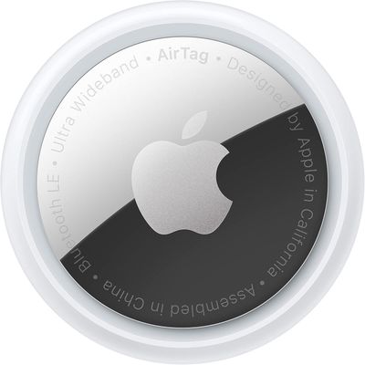 an apple logo on the back of a button