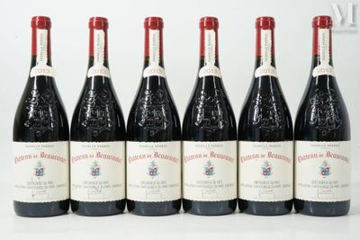 six bottles of wine are lined up in a row