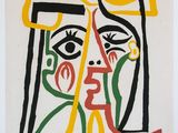 une image d'une peinture représentant une femme avec un oiseau sur la tête
