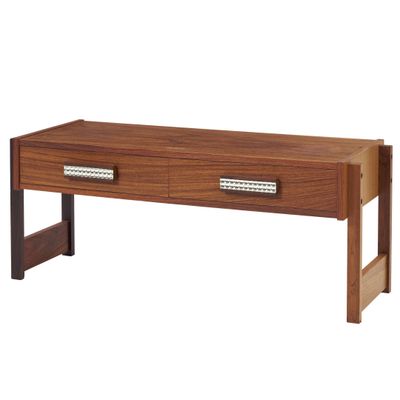 l'image d'un bureau en bois surmonté de deux tiroirs