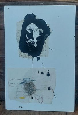 une photo d'une photo d'un chat sur une feuille de papier