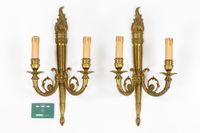 Paire d’appliques murales, en bronze doré, style Louis XVI, … (photo 2)