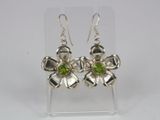 sterling silver flower earrings with peridot stones