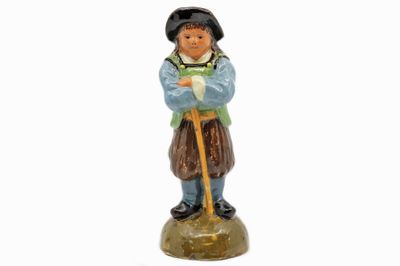 QUIMPER PORQUIER-BEAU - Circa 1880 Statuette en faïence émai…
