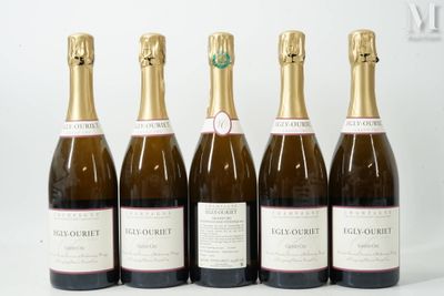 six bouteilles de vin sont alignées sur une surface blanche