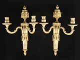 paire d'appliques murales anciennes en forme de candélabre