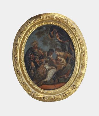 an image of a painting of a group of people in a circle