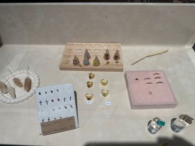 une vitrine présentant une sélection de bijoux