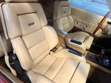 a car that has a leather seat in the back of it