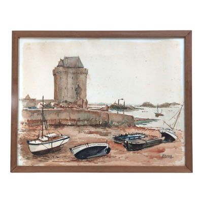 P. LEGRAND (XXème) Saint Malo, la tour Solidor