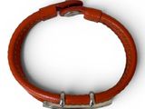 leather bracelet with metal clasps on a white background