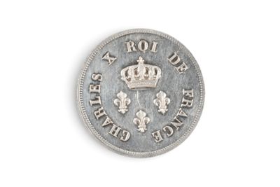 une vieille pièce d'argent surmontée d'une couronne