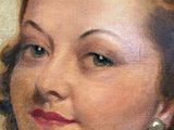 painting of a woman in a black dress with a pearl earring
