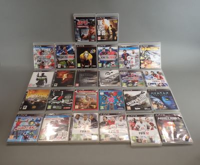 a lot of video games on the table