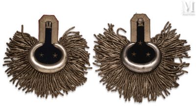 pair of silver and black earrings with fringes on a white background