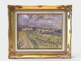 an image of a painting of a landscape in a gold frame
