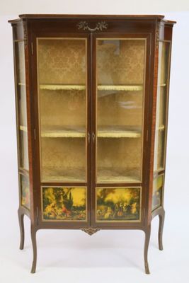Vitrine en acajou et placage de bois de rose et d'acajou, à …