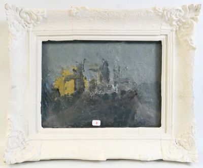 a picture of a painting of a castle in a white frame