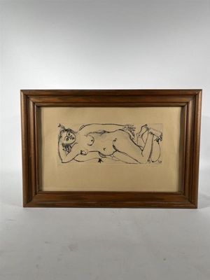 une image représentant le dessin d'une femme allongée sur le ventre